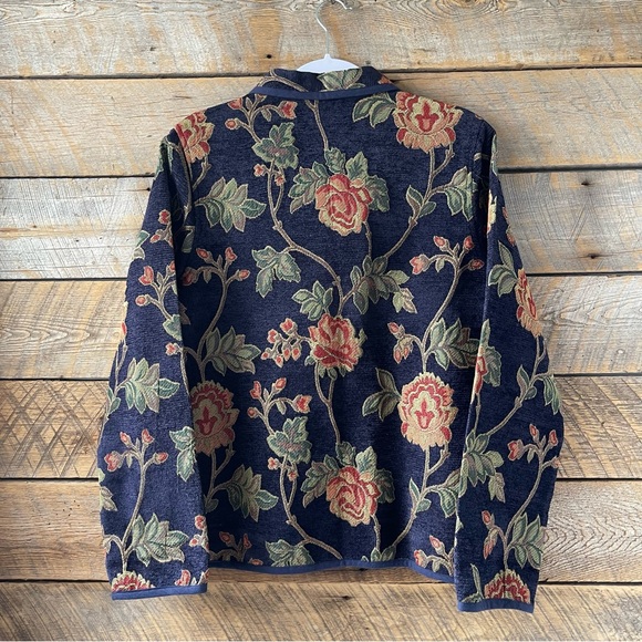 New Directions Floral Tapestry Jacket Artsy Boho Women's Size Large Floral Blue - Picture 8 of 12